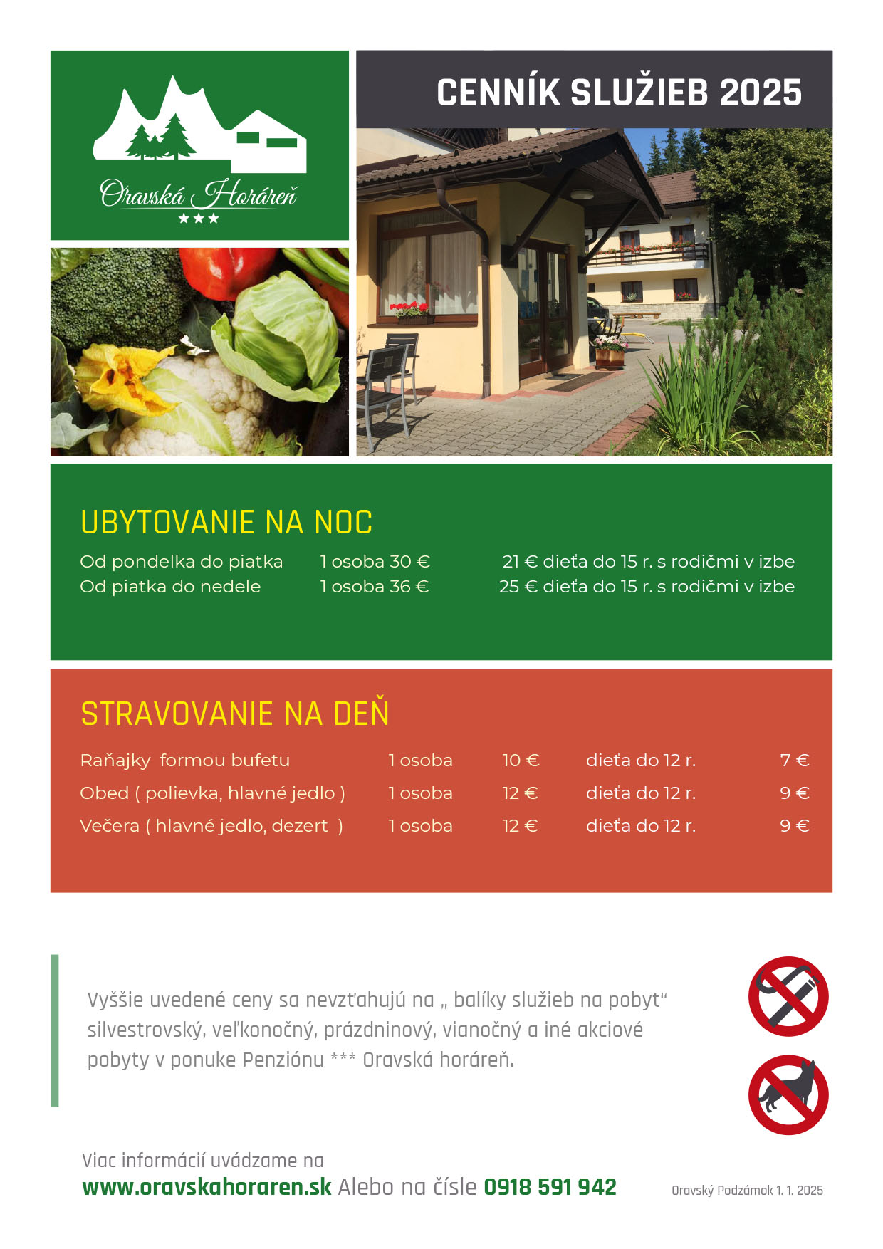 Cenník služieb 2025